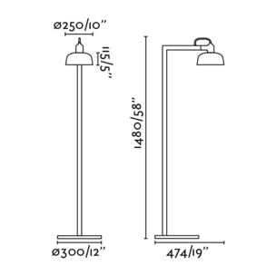 TATAWIN Lámpara metal de pie negra