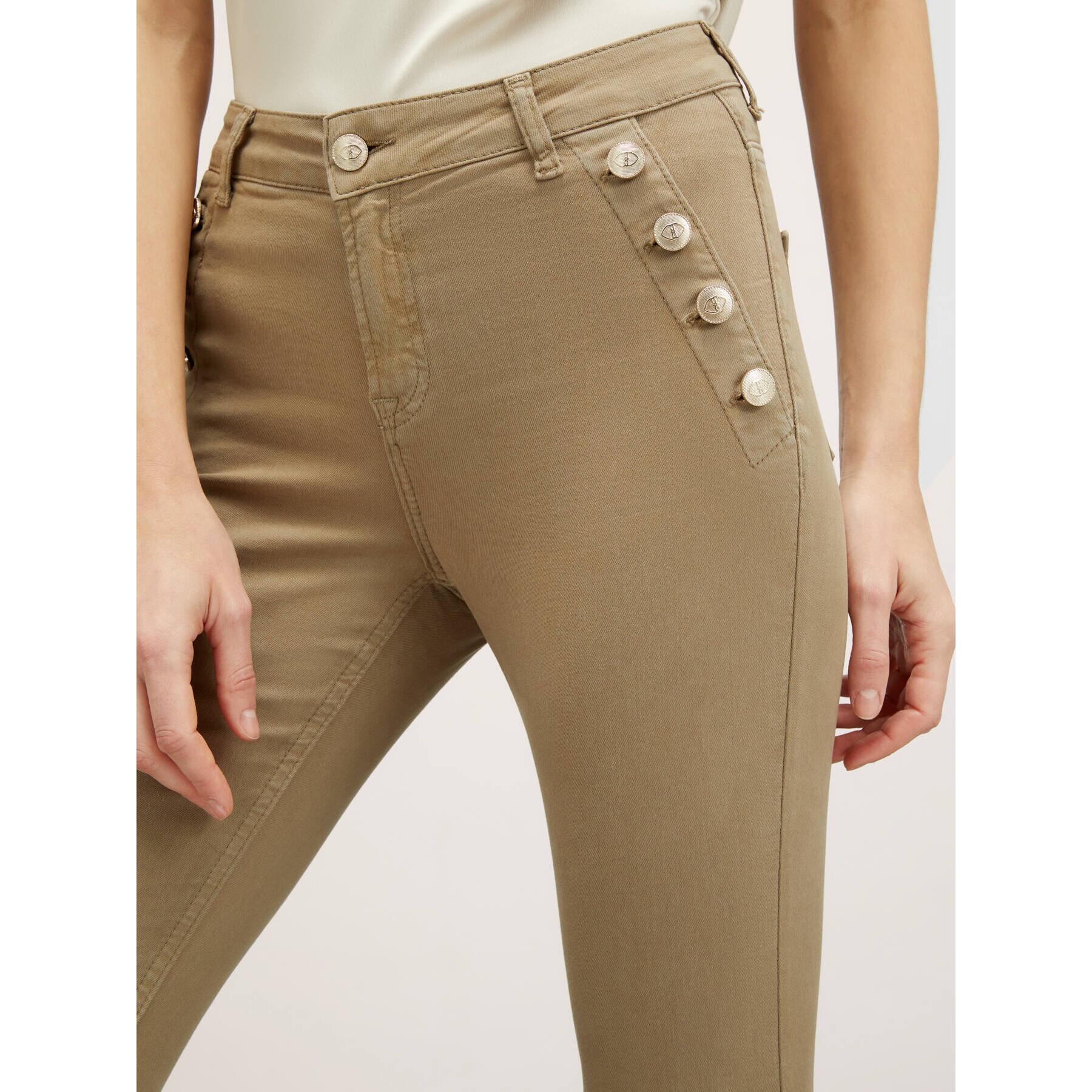 Motivi - Pantalones skinny con detalle de botones - Verde