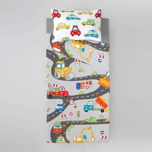 Cool Kids - Juego de Sábanas Estampadas - Infantil - Incluye 1 Funda de Almohada - 100% Algodón - Scalextric