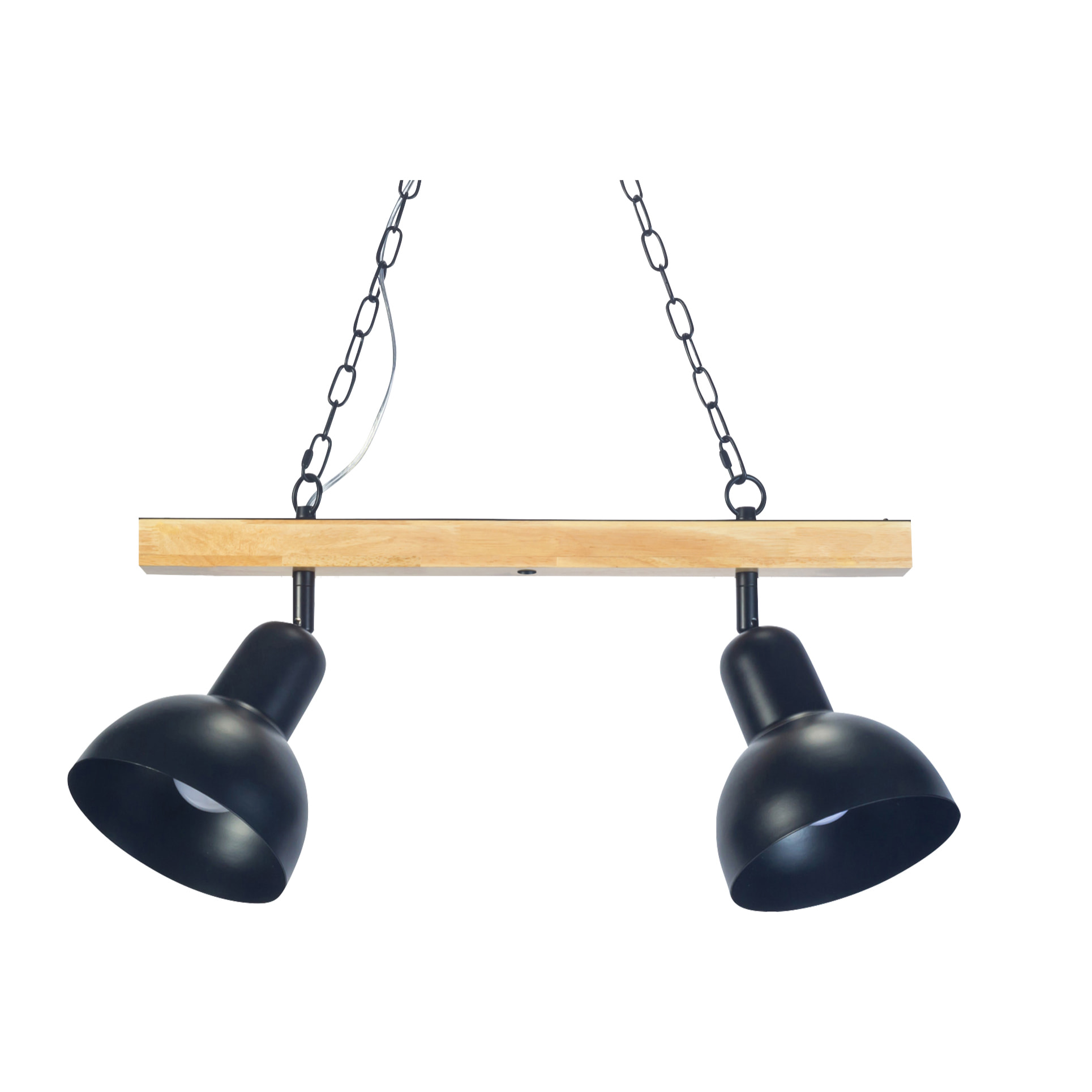 FORLIGHT Colgante Interior LED Helium E27 15W Madera Clara para Comedor, Cocina