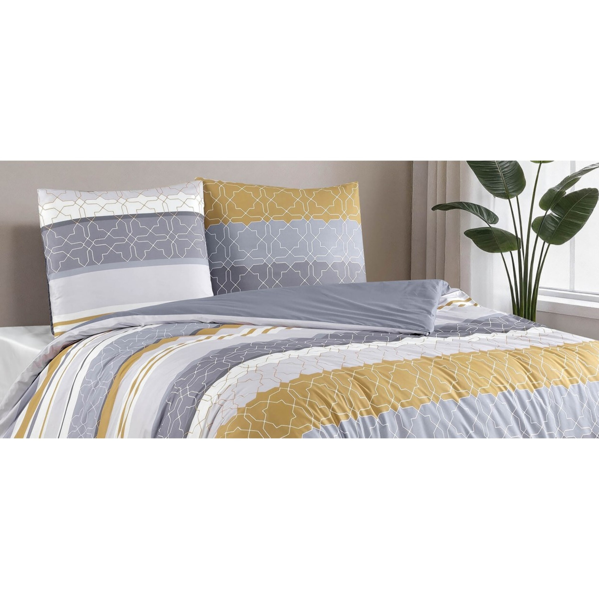 Parure housse de couette et taie(s) d'oreiller coton imprimé