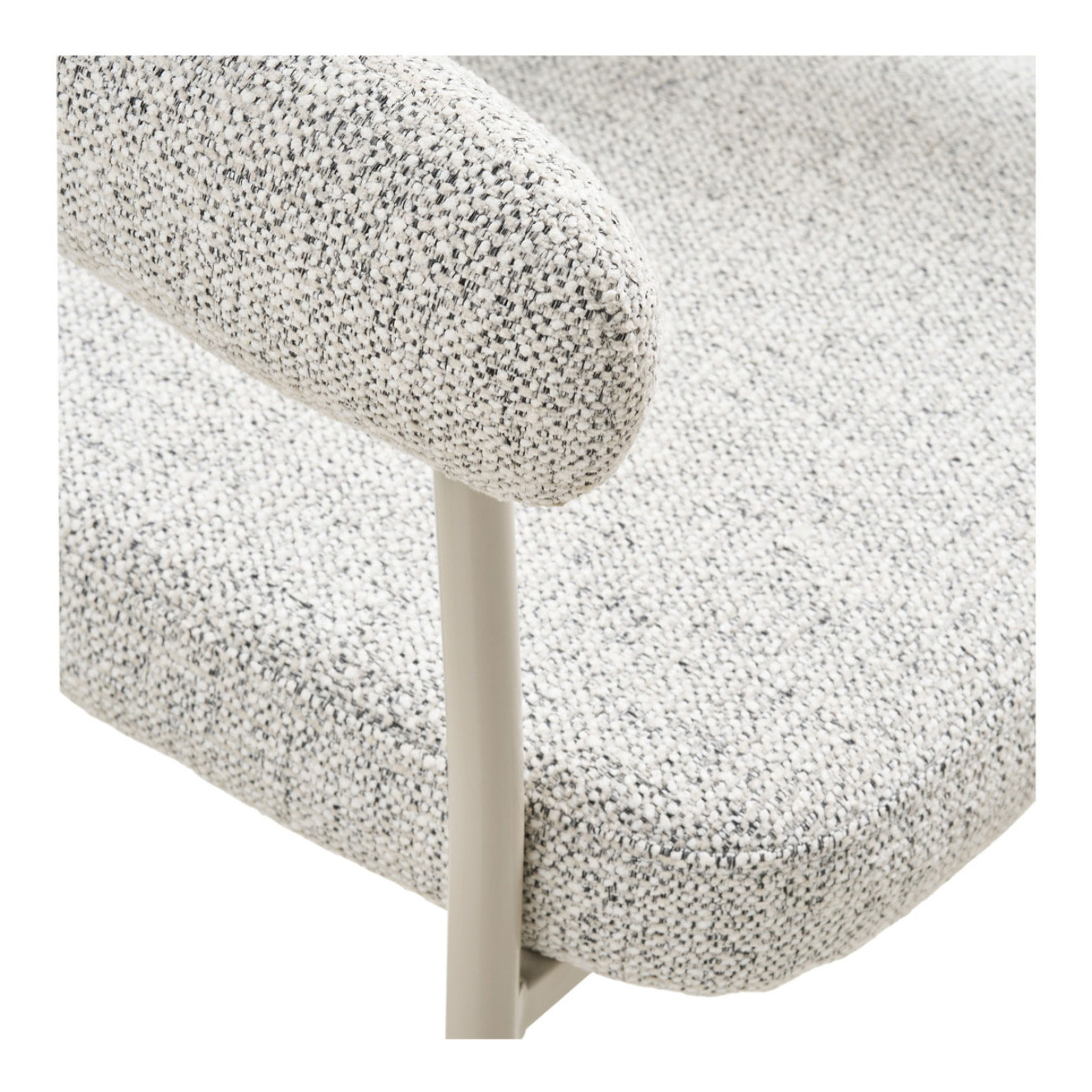 Set 2 sedie da pranzo Trivio in tessuto sabbia con gambe grigie