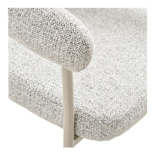 Set 2 sedie da pranzo Trivio in tessuto sabbia con gambe grigie