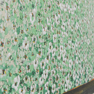 Tableau Touched fleurs pirogue beige et vert Kare Design