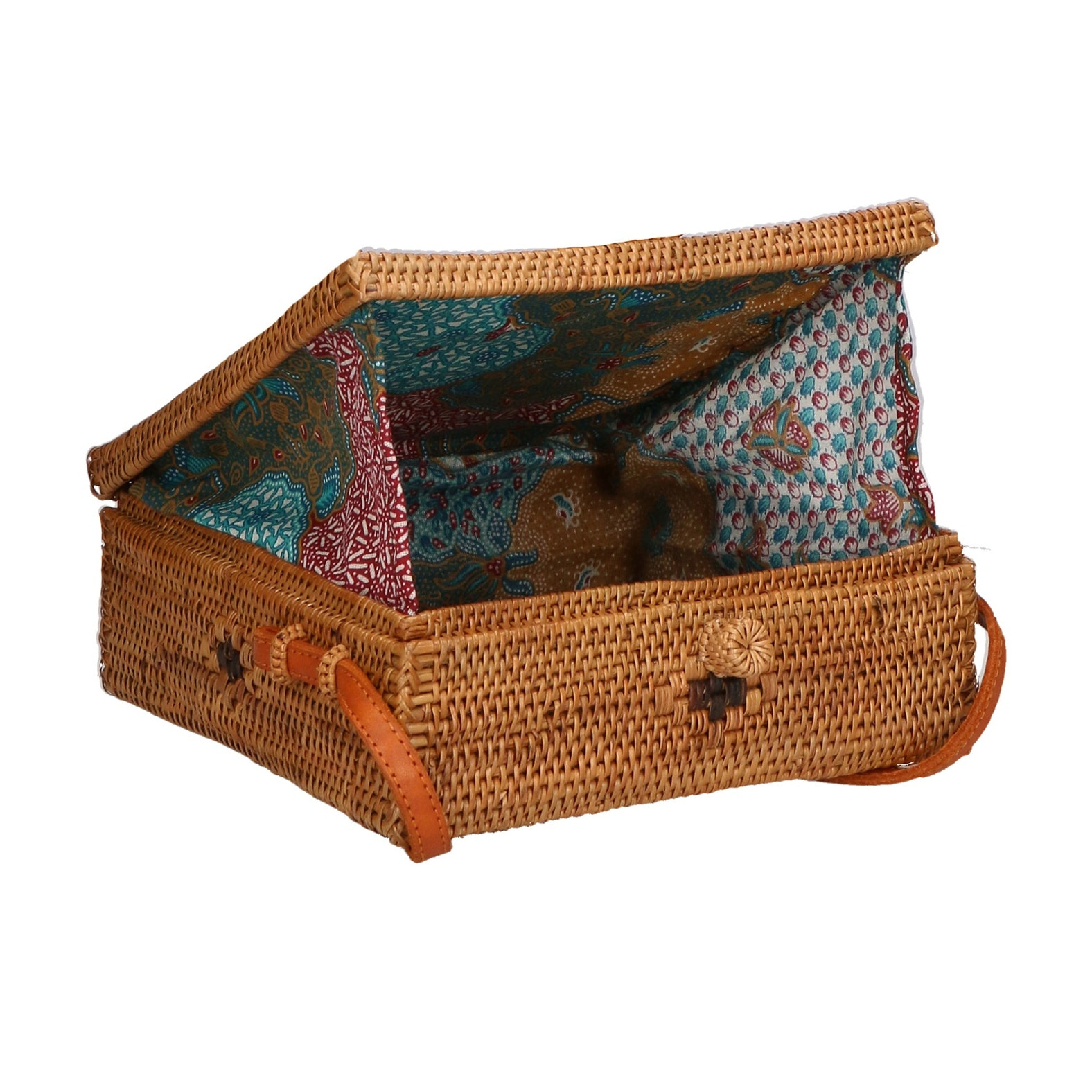 Borsa a tracolla da donna - Modello Lara - Rattan - 20.0 x 20.0 x 7.0 cm