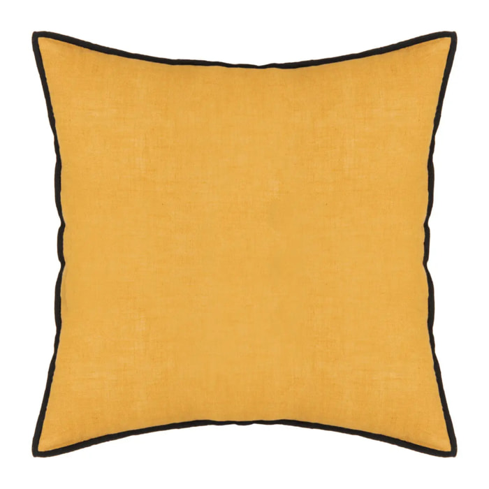 Coussin "Linah" - coton - jaune ocre - 45x45 cm