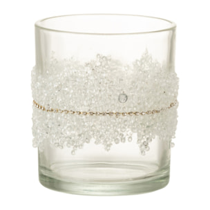 J-Line photophore Glace Diamant Lignes - verre - transparent - medium