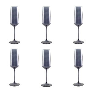 Fl? tes à champagne noires - lot de 6
