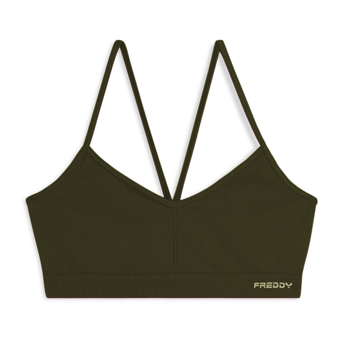 Top sportivo seamless con spalline incrociate