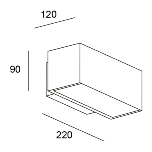 LEDS C4 Aplique IP65 Afrodita LED 220mm Double Emission LED 17.9 Blanco neutro - 4000K ON-OFF Gris urbano 1644lm