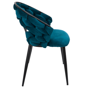 Chaise Sawyer Bleu Canard - Lot de 2