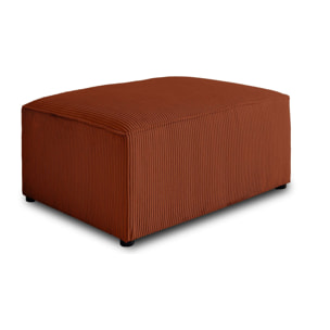 Topaze - pouf - en velours côtelé - Terracotta