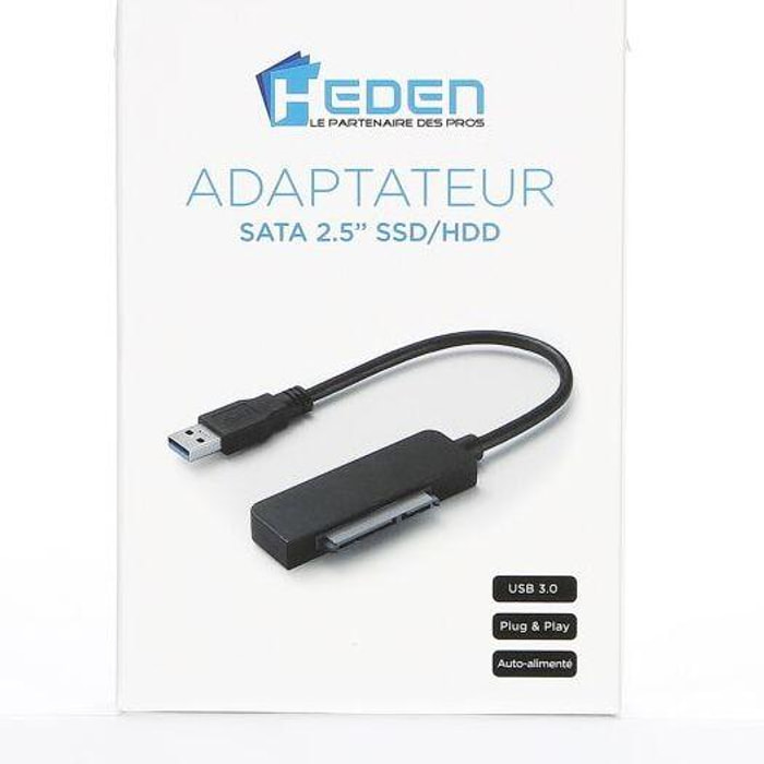 Adaptateur SATA HEDEN USB3.0 HDD/SSD 2.5'' SATA Noir