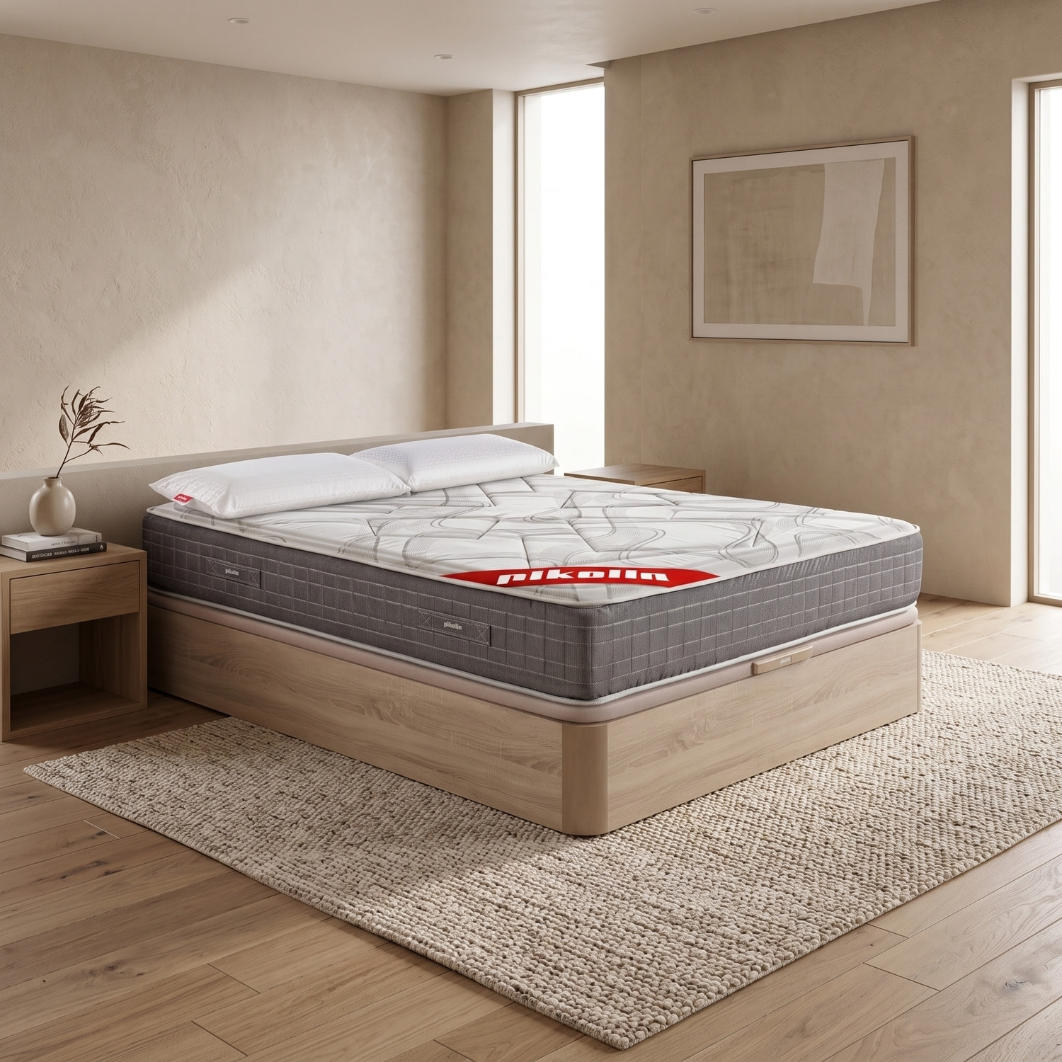 Colchón Muelles Ensacados + Canapé Abatible + Almohada Visco | ENVIO, MONTAJE Y RETIRADA INCLUIDO | Saturn
