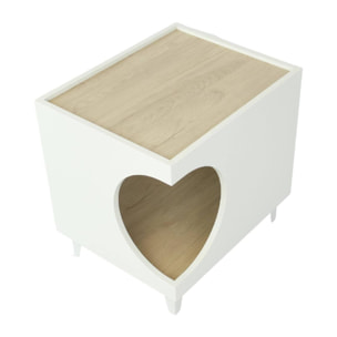 Well Home Mesilla con orificio para Mascotas en Color Blanco 50x40x40cm