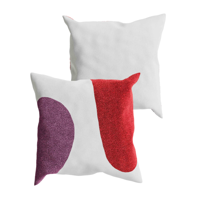 Coussin brodé, design moderne et coloré