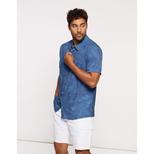 Camisa Manga Corta Azul Marino - Pineapplelines