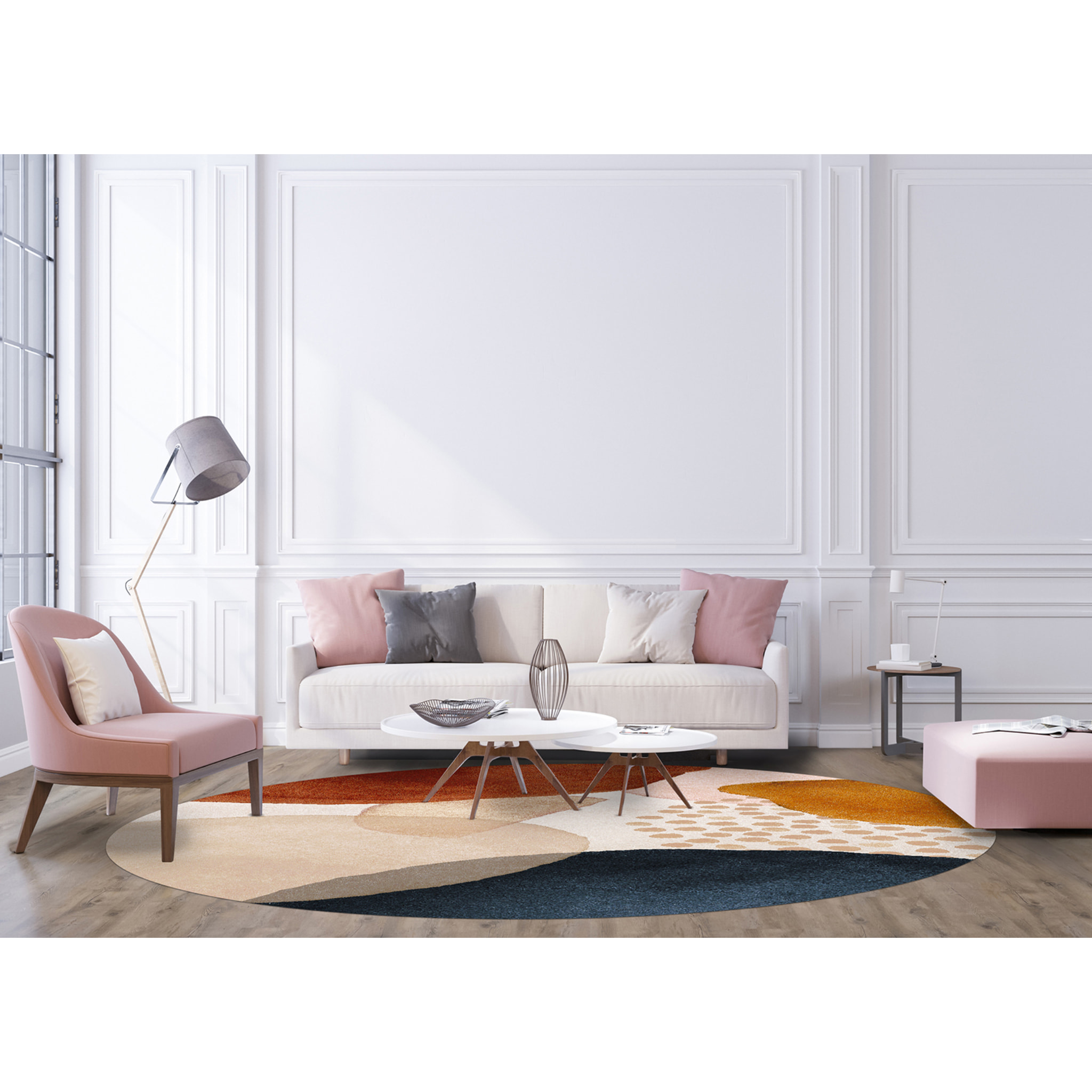 Alfombra de vinilo CERAMIKO, Anoushka, diseño moderno [Diam] 200 cm