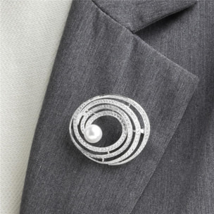 Broche con Circonita Brillante acabado plata