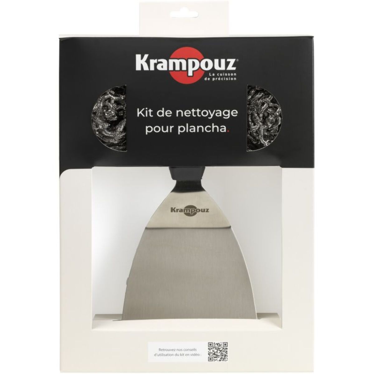Ustensile plancha KRAMPOUZ spatule/2 boules inox AKN1
