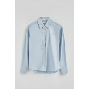 Camisa azul celeste de corte recto con logo Rigby Go