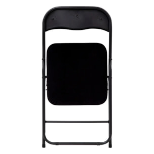 Chaise pliante en velours noir
