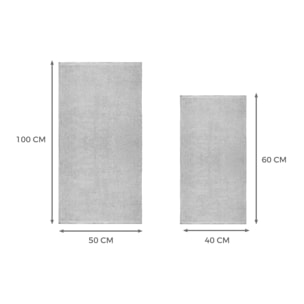 Set Asciugamano Ospite in Spugna 100% Cotone Fantasia Tirolese Natalizia Disegno Renna Bosco Grigio Chiaro