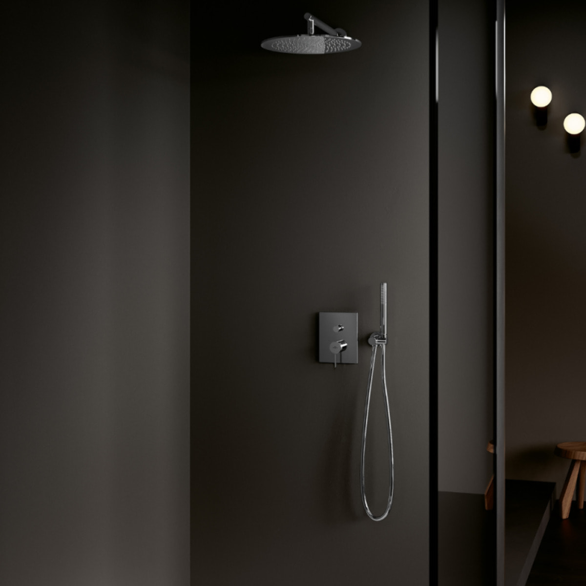 Pommeau de douche VILLEROY & BOCH Verve Showers Stick + Flexible de douche Universal Showers 160 cm Chromé