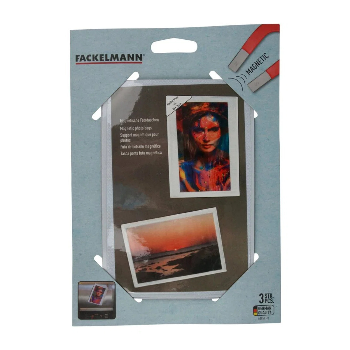 Lot de 3 pochettes aimantées pour photos Fackelmann Tecno