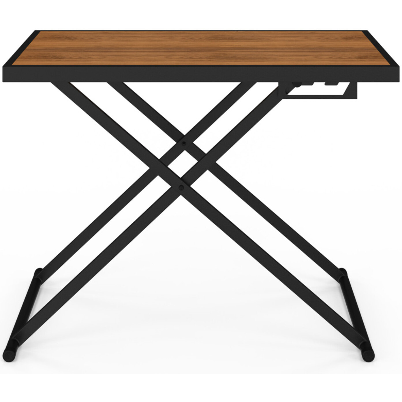 Table de jardin relevable Oleg 100cm verre trempé effet bois