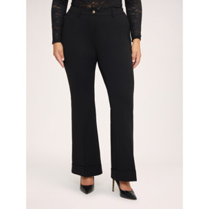 Fiorella Rubino - Pantaloni Flare in tessuto stretch - Nero