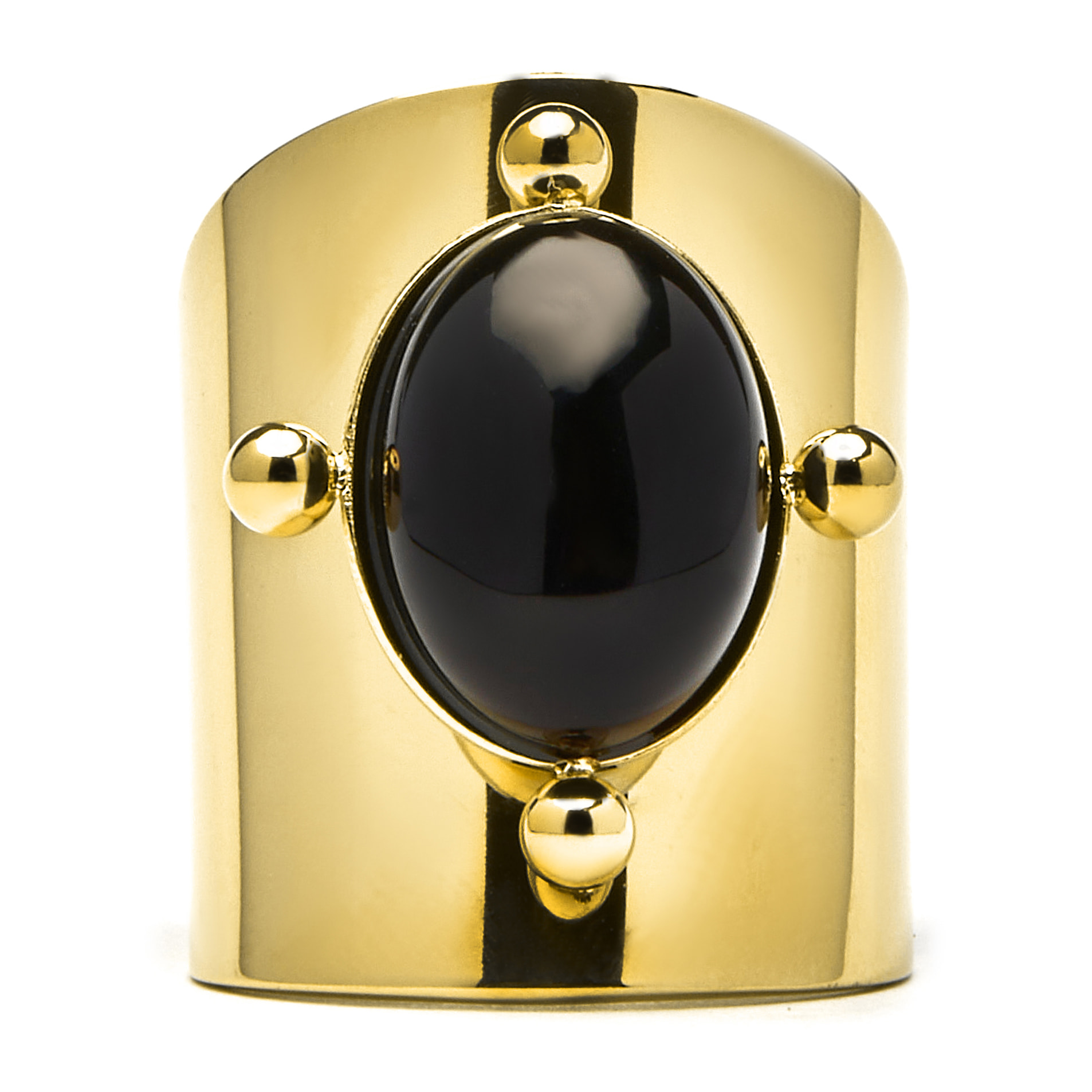 Anillo de Ónix acabado en oro amarillo de 18K- Rhumo