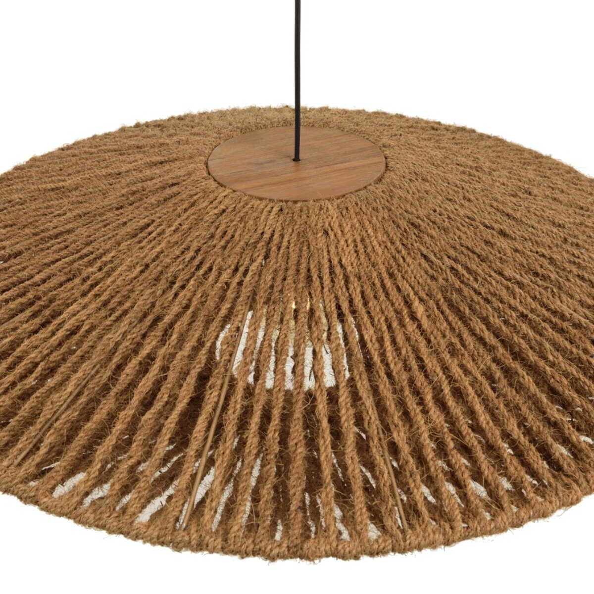 SIXTINE - Suspension 'cymbale' 100x100cm en fibre de coco/teck recyclé
