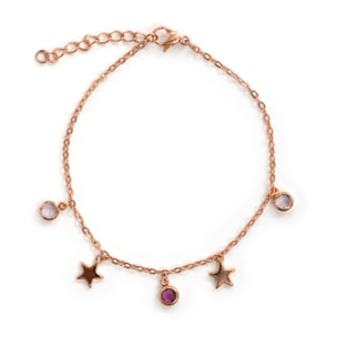 Pulsera Sadria acabado oro rosa 18k