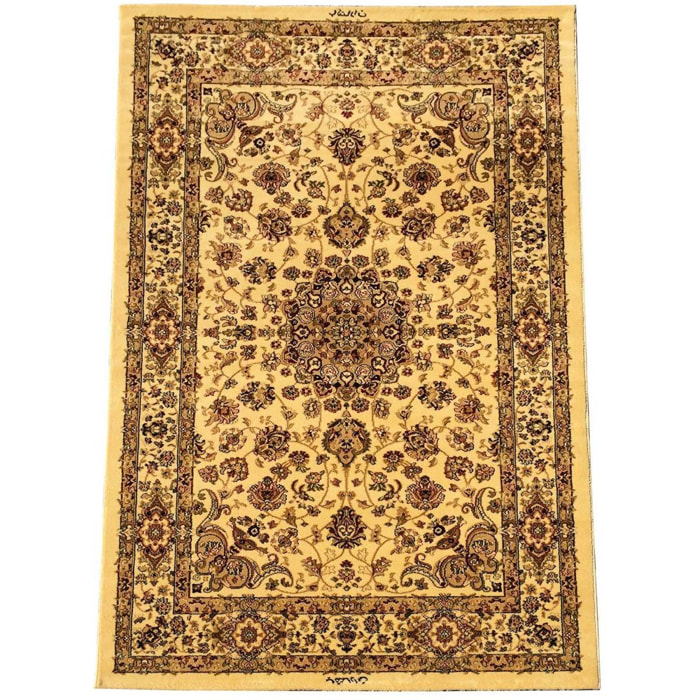 Tapis Fitu au médaillon central inspiré des dessins traditionnels d'Orient