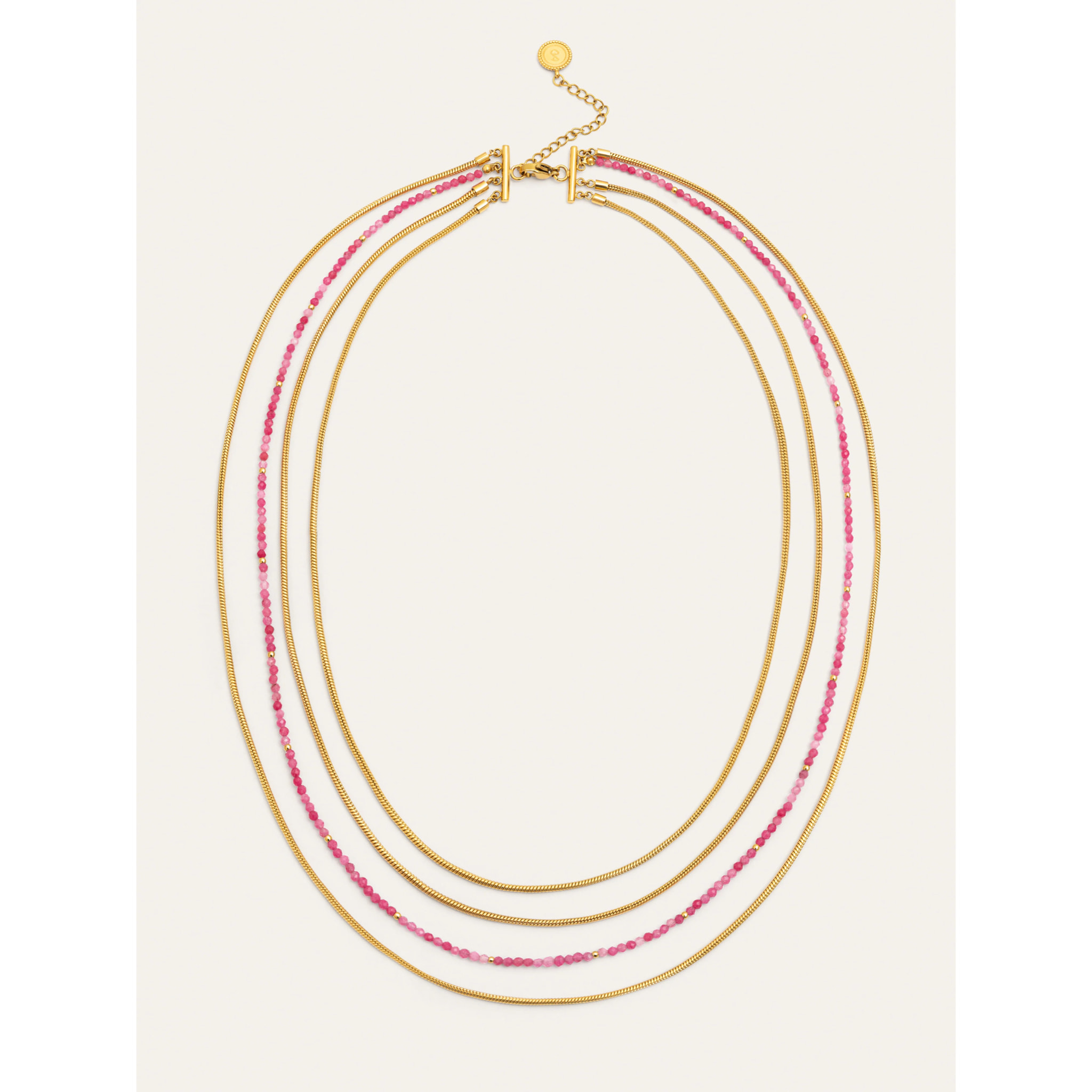 Collana Cleopatra Pink Acciao Placcato Oro