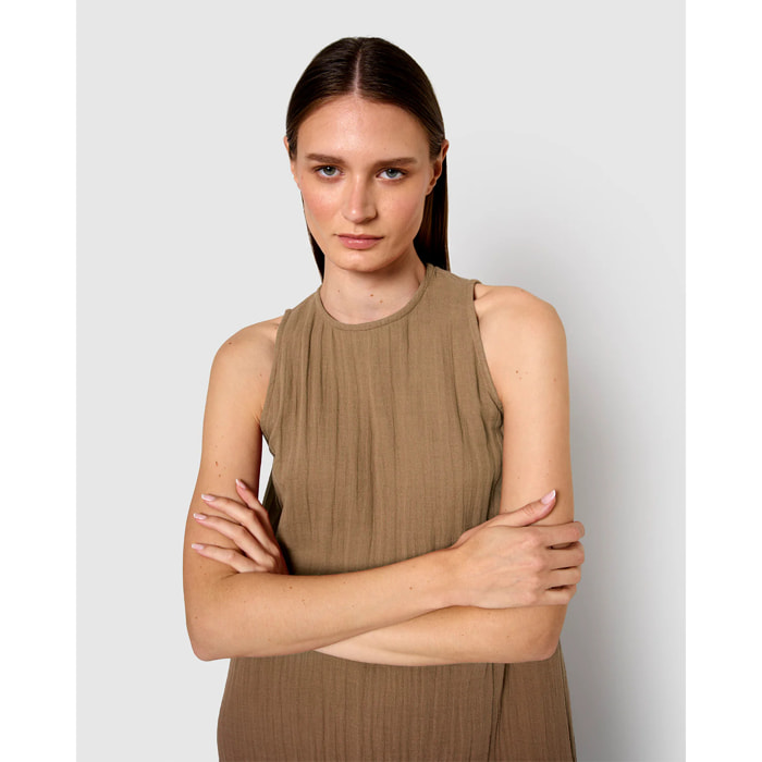 Vestido largo tirantes muselina cuerda