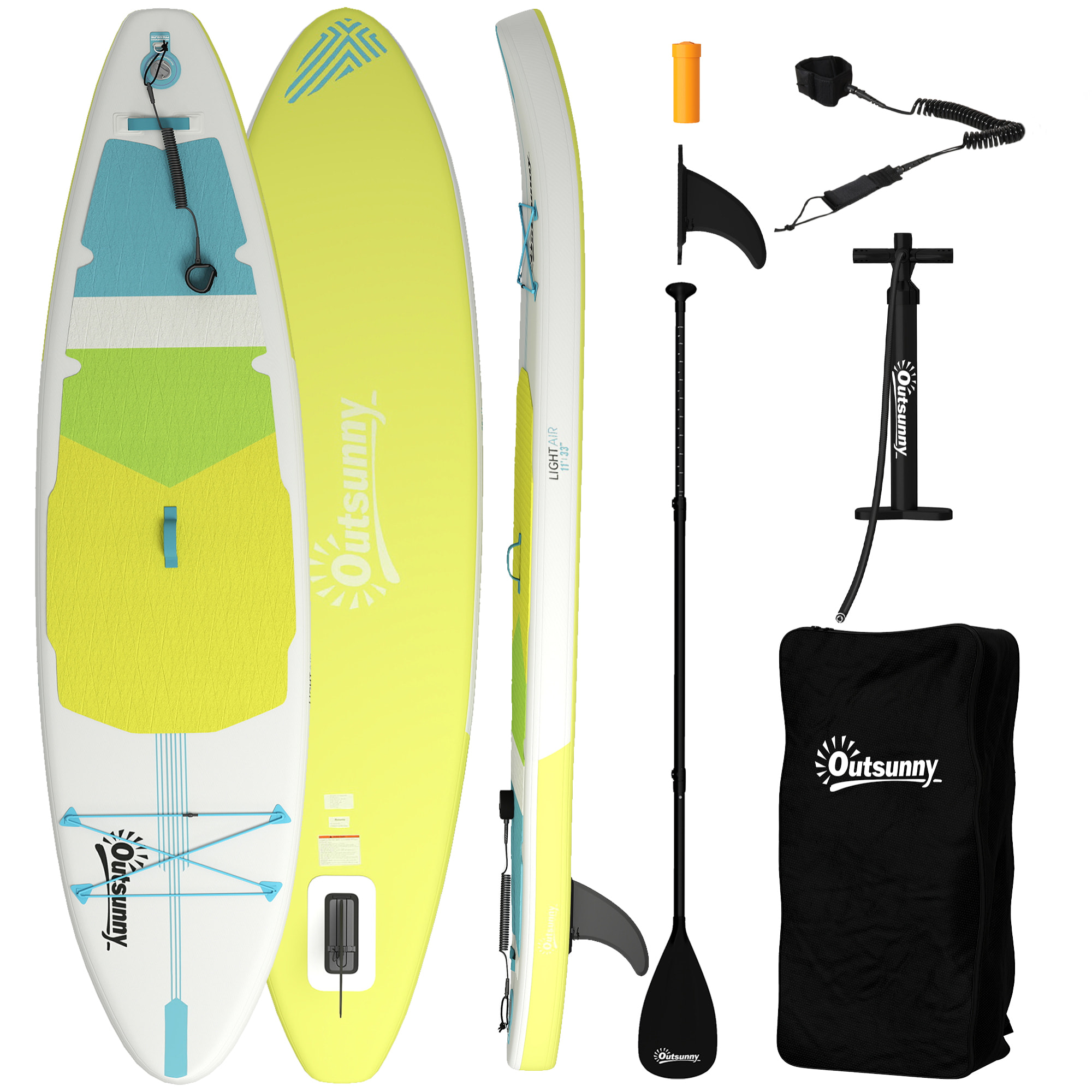 Tabla Paddle Surf Hinchable con Accesorios, 320 cm, Remo de Aluminio Ajustable, Quilla, Stand Up Paddle Board con Superficie Antideslizante de EVA, Bomba y Mochila, Carga 160 kg, para Adultos