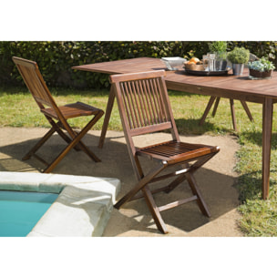 HANNA - Ensemble de 2 chaises de jardin Java en bois Teck huilé