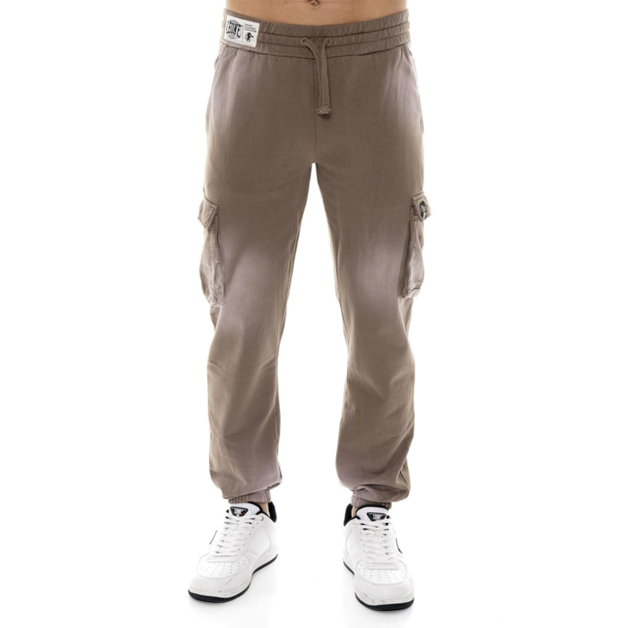 Pantalone cargo da uomo in felpa con elastico al fondo, Leone 1947 Vintage Dept.