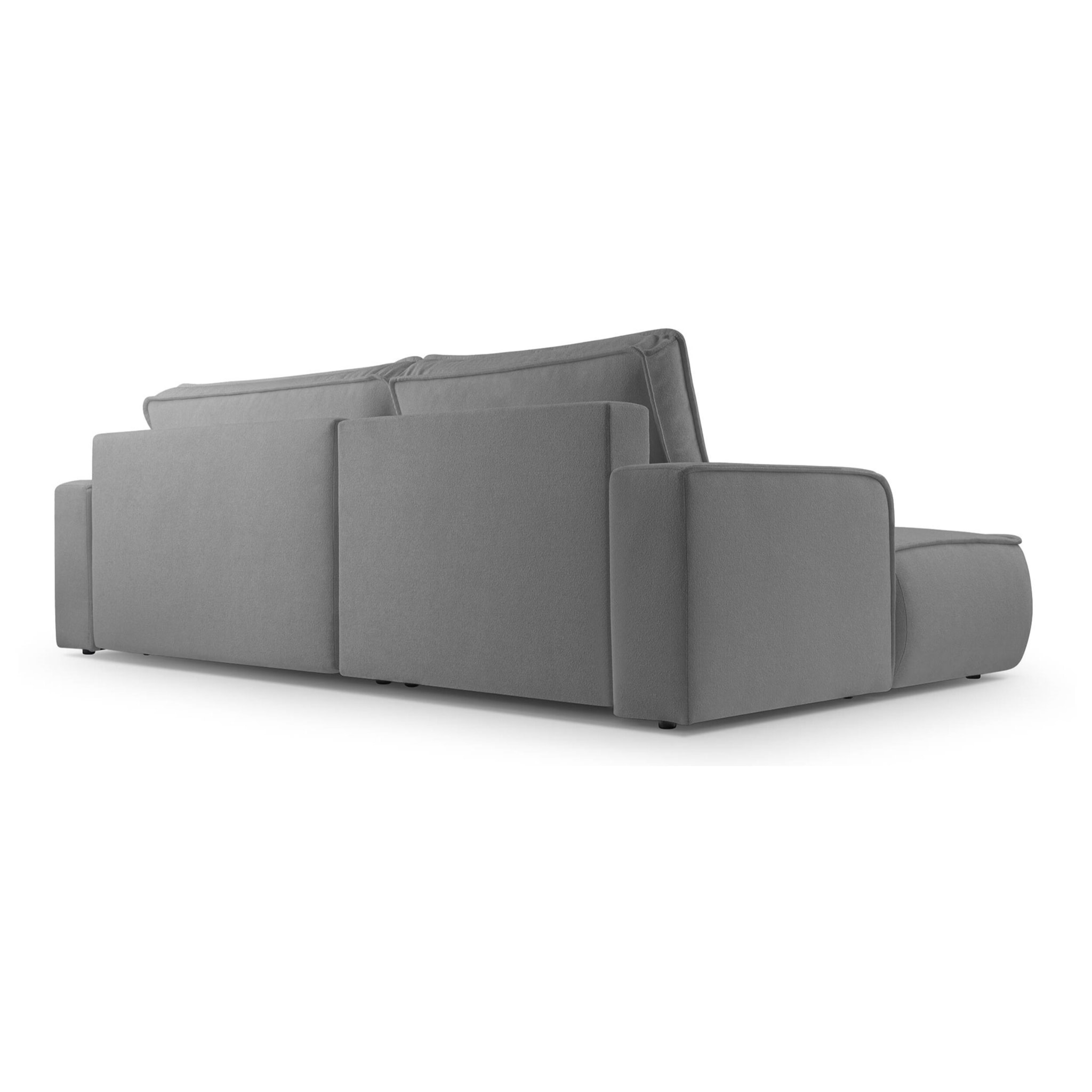 Nessino - canapé d'angle gauche 4 places - convertible avec coffre - en tissu texturé - Gris foncé