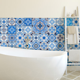 Stickers muraux - Sticker Mural Carrelage adhésif Cuisine Salle de Bain - 60 STICKERS CARREAUX DE CIMENT AZULEJOS TOMÁS