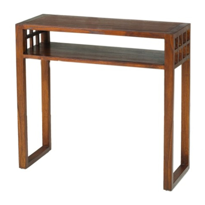 LAUREN - Console marron rectangulaire 1 étagère bois Mindi