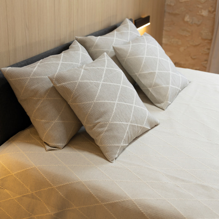 Naturals - Colcha Foulard - 80% Algodón - 20% Poliéster - Jacquard - Terra Gris