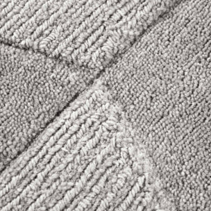 Tapis salon géométrique, relief tissé à la main, design authentique