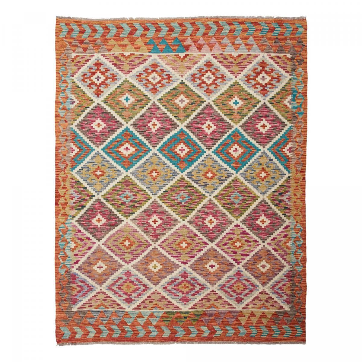 Tapis kilim au motif ethnique, tissé plat en laine, TUFIM