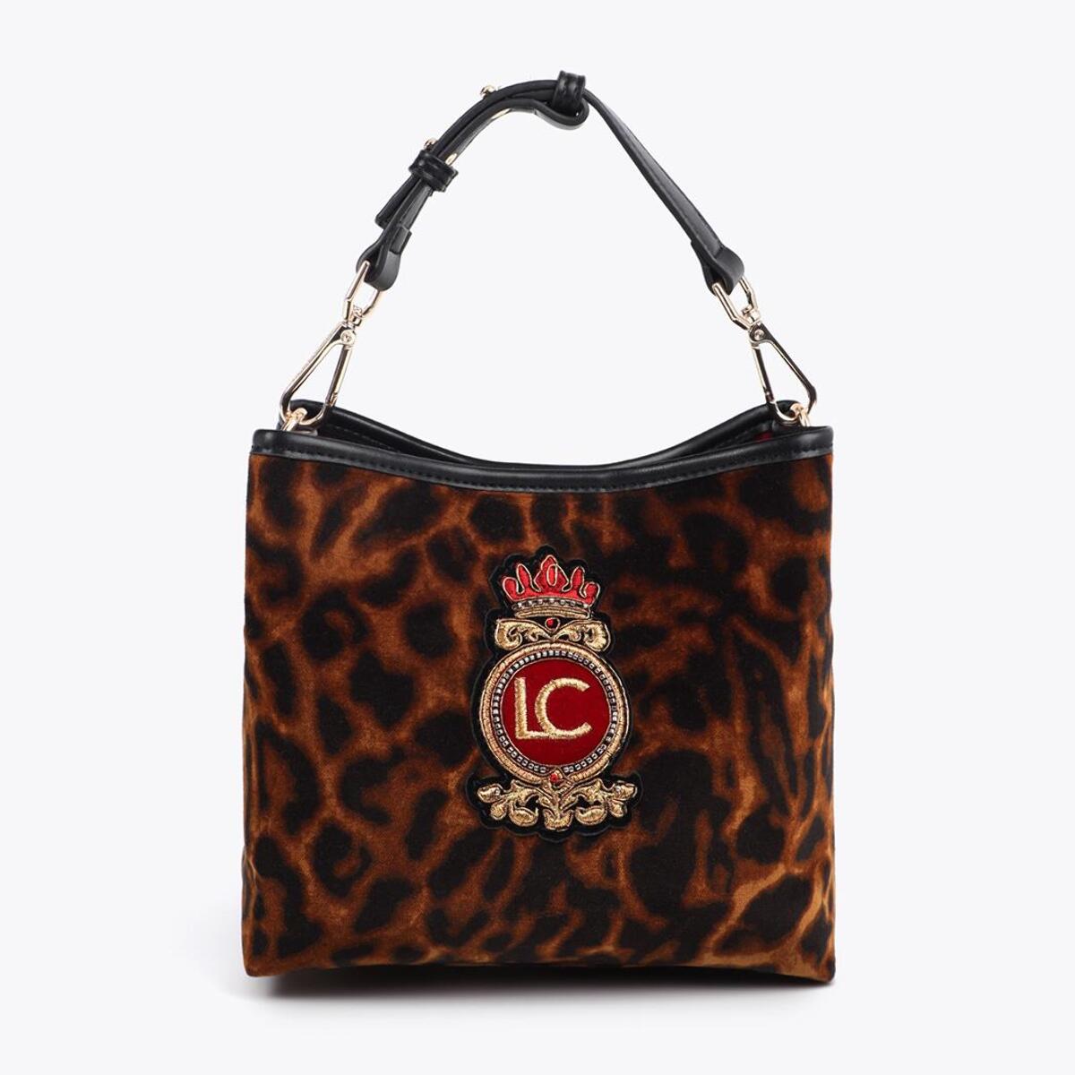 Borsa Tessuto Stampa Animale Patch Scudo