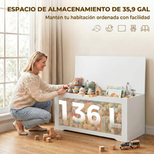 Baúl de Almacenaje 136L, Banco de Almacenaje con Panel de Ratán, Tapa Elevable, Brazos de Soporte, Diseño Sin Tiradores, para Recibidor, Pasillo, Dormitorio, Salón, 100x40x45 cm, Blanco