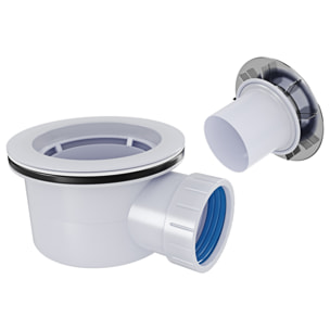 Piletta Doccia Ø 90 mm Con Coperchio Cromato Ispezionabile Scarico Per Piatto Doccia Slim E Standard Facile Da Montare Bianco e Argento
