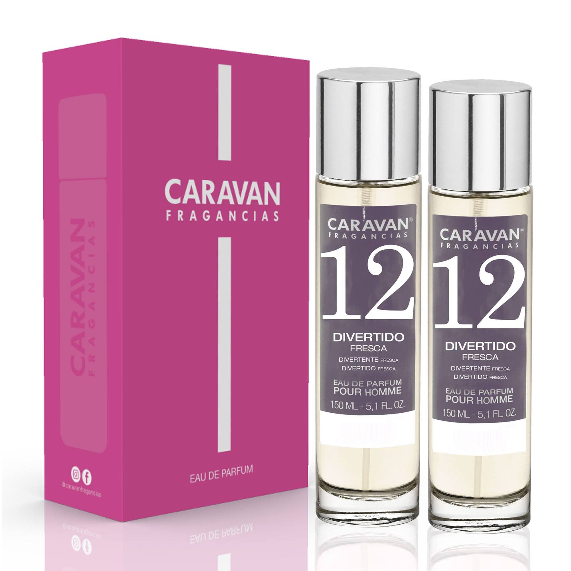 Caravan fragancias - caja de regalo con 2 perfumes nº12 de 150 ml, para hombre